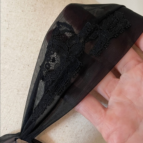 Vintage Vanity Fair Black Mesh & Lace Slip Dress Lingerie Excellent Condition - Picture 3 of 5